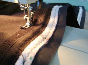 Stitching velcro to underlying layers