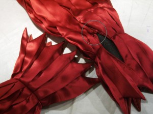 Red Shirt Sleeve Wrist Zipper