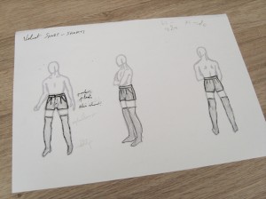 Pleated Short Shorts Sketch