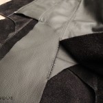 Hand-sewn sideways leather layers