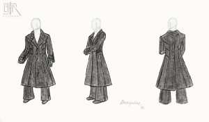 Gothic Gunslinger Coat sketch design.