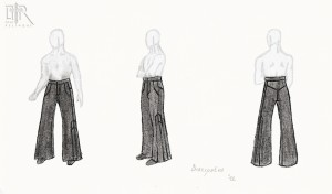 Gothic Gunslinger Cyber pants design sketch